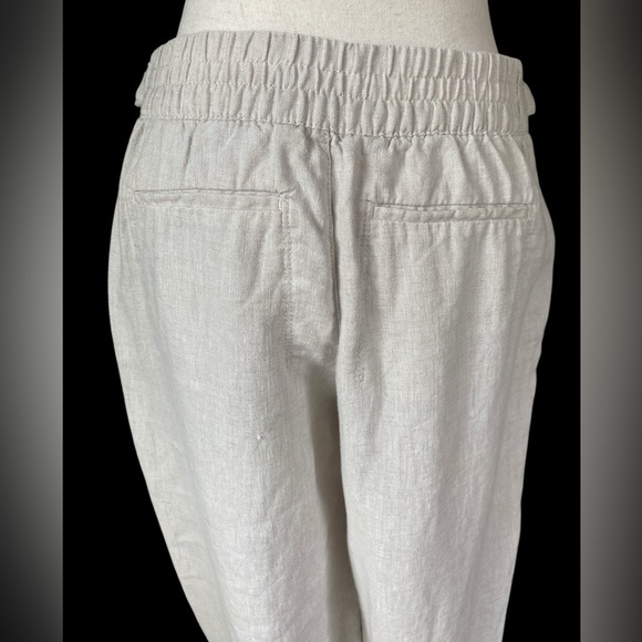 Athleta Voyager Women's 100% Linen Pant Beige Sz.6 Ankle Vacation - Picture 4 of 7